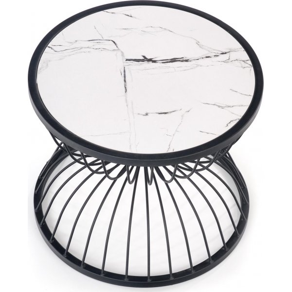 Rudyard salontafel Ø50 cm - Wit/zwart Rudyard salontafel Ø50 cm - Wit/zwart