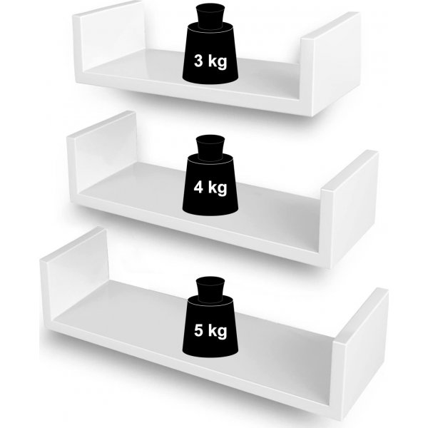 Yasmine wandplank - Wit Yasmine wandplank - Wit