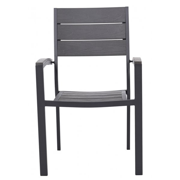 Matgrupp med 4 stolar och matbord 150 x 90 cm svart/gr - Las Vegas