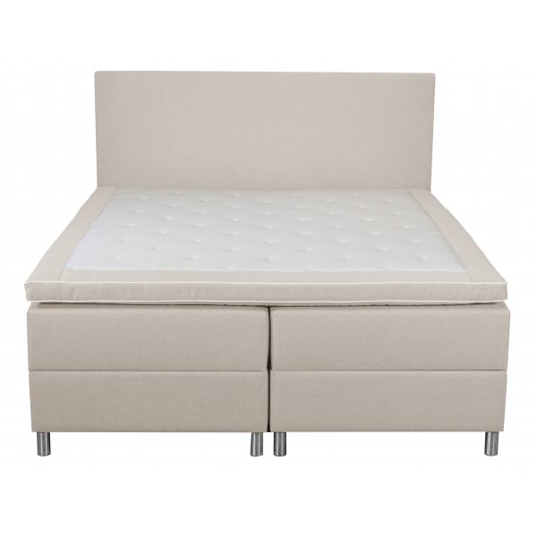Bed met opbergruimte beige bedstee 180x200 cm