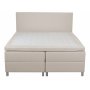 Sng med frvaring beige boxbed 180x200 cm