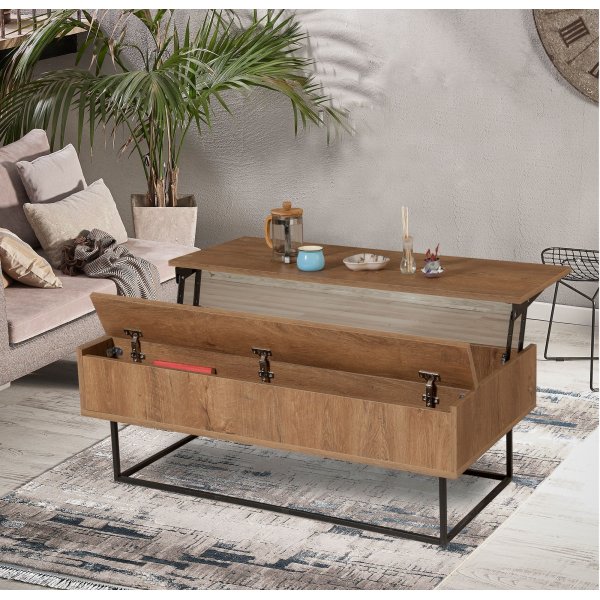 Estor soffbord 120 x 60/92 cm - Valnt/svart