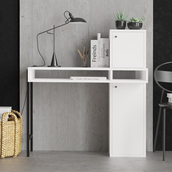 Loreen skrivbord Vit/svart - 102 x 45 cm Loreen skrivbord Vit/svart - 102 x 45 cm