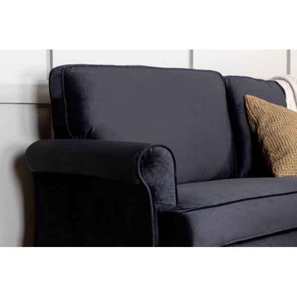 Canapé 2 places en tissu - Noir Canapé 2 places en tissu - Noir