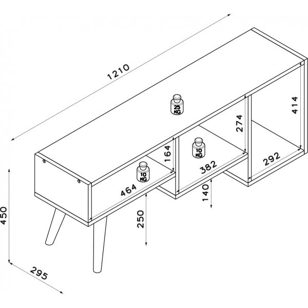 Gune TV-b�nk - Vit/ek