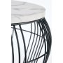 Grande salontafel 56 cm - Wit marmer/zwart