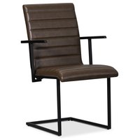 Lazio karmstol svart metall - Brun PU Lazio karmstol svart metall - Brun PU