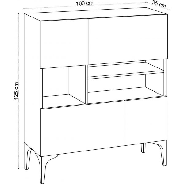 Buffet Krista - Saphir/chêne Buffet Krista - Saphir/chêne