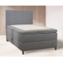 Accent boxbed sng med frvaring och snggavel - 120 x 200 cm - Ljusgr