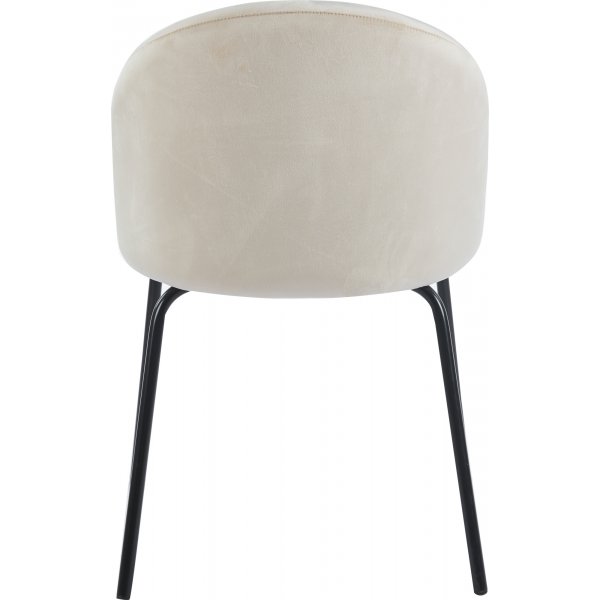 Beige stol i sammet med svarta ben - Astrid Beige stol i sammet med svarta ben - Astrid