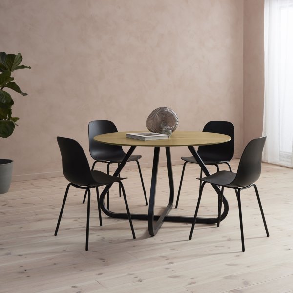 Table à manger Lapis Ø120 cm - Chêne/noir Table à manger Lapis Ø120 cm - Chêne/noir