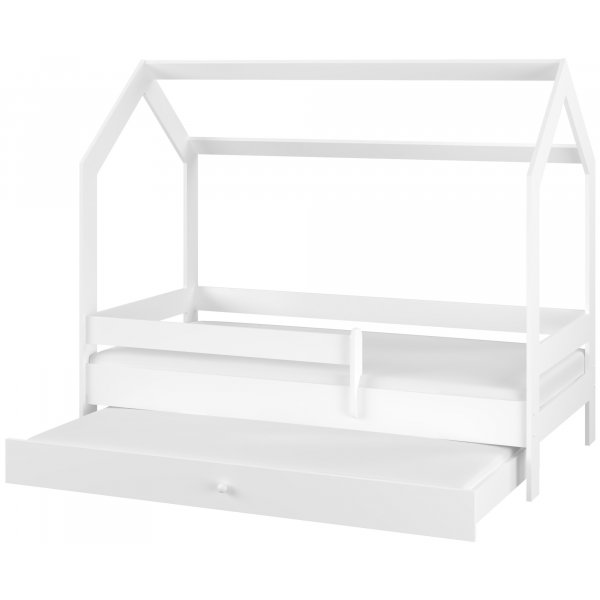 Casa wit kinderbed met uitschuifbaar extra bed 80x180 cm inclusief matrassen