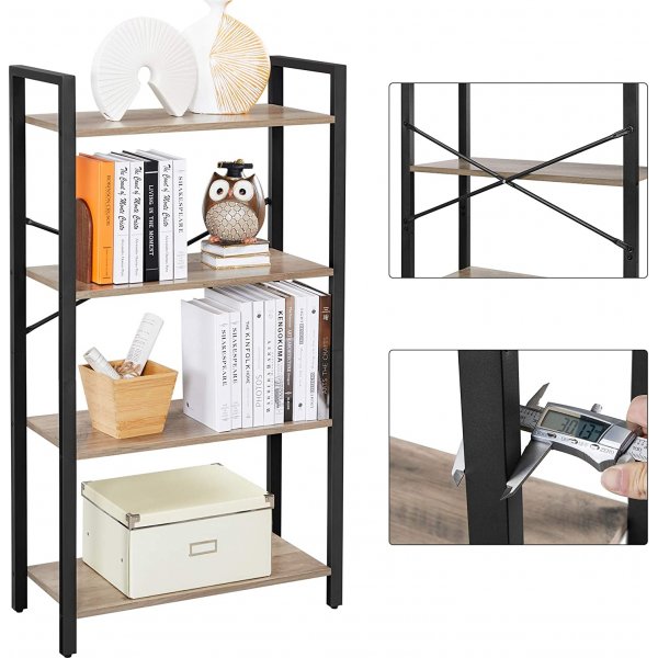 Petter bokhylla 66 x 120 cm - Gråbeige/svart Petter bokhylla 66 x 120 cm - Gråbeige/svart