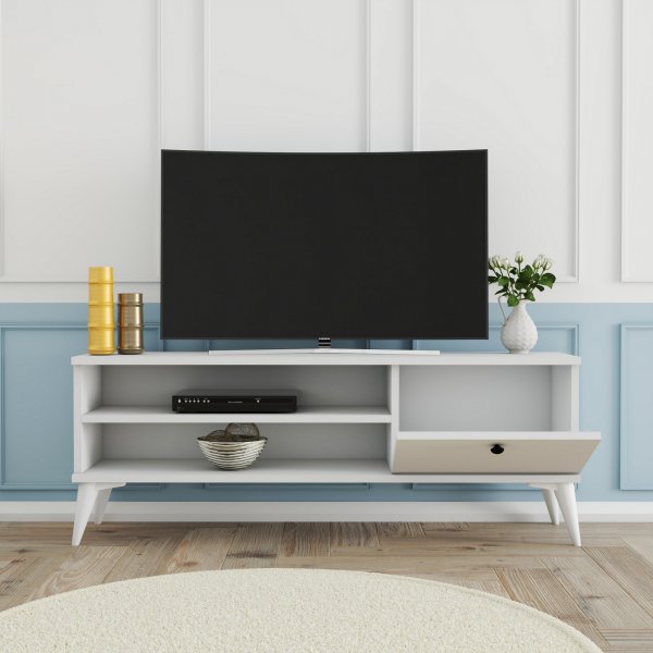 Banc multimdia rtro 120 cm - Blanc