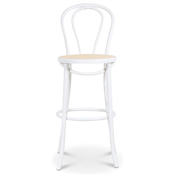Barstol med rottingsits - Vit