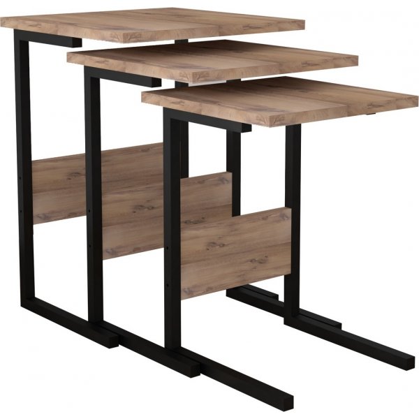 Sali satsbord 32/36/40 x 32/36/40 cm - Svart/furu