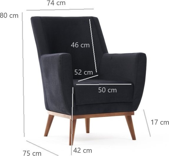 Fauteuil Gonca - Anthracite Fauteuil Gonca - Anthracite