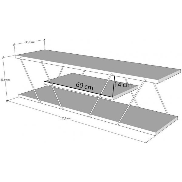 Meuble TV Canaz - Anthracite/gris