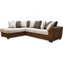 Delux soffa med ppet avslut vnster - Brun/Beige/Vintage