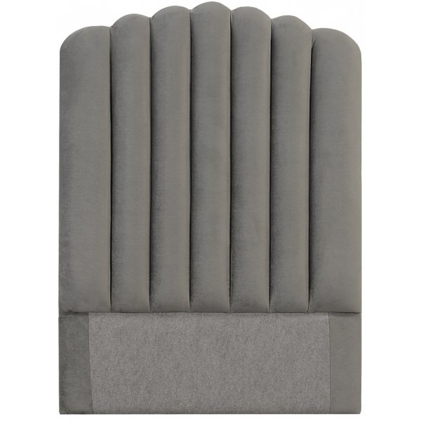 Tte de lit Bornholm (Velours gris) - Toutes largeurs