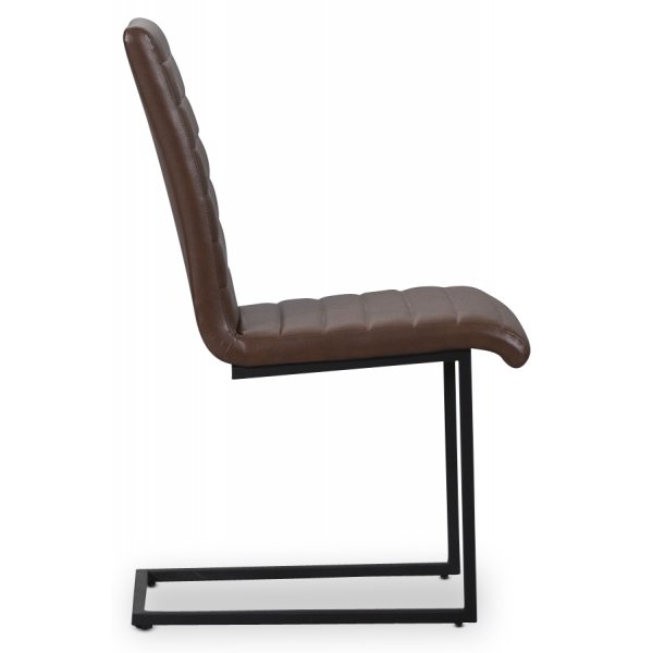 Lazio stol svart metall - Brun PU Lazio stol svart metall - Brun PU