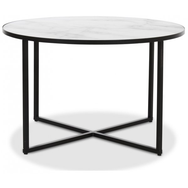 Sevilla soffbord runt - Svart/Marmorimitation Sevilla soffbord runt - Svart/Marmorimitation