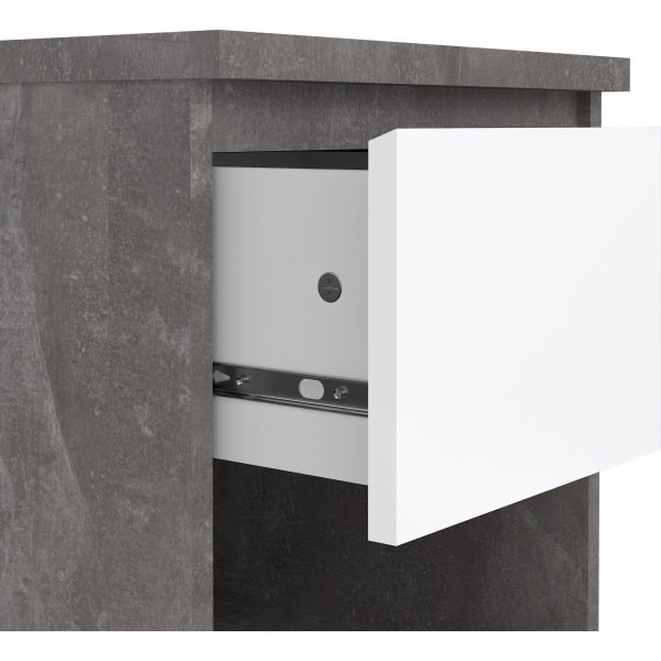 Table de chevet Naia 1 - Béton/blanc Table de chevet Naia 1 - Béton/blanc
