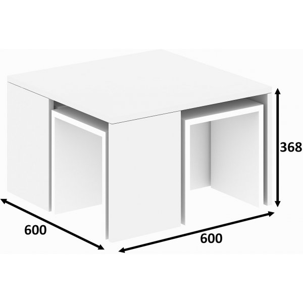Ensemble table basse Annabelle - Blanc Ensemble table basse Annabelle - Blanc