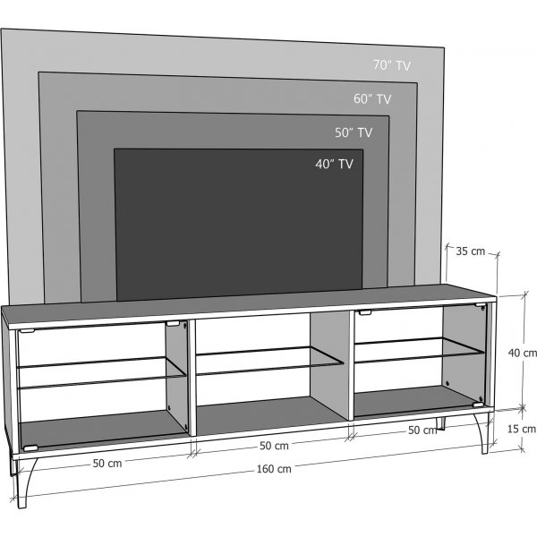 Banc multimédia Olympos - Noyer Banc multimédia Olympos - Noyer