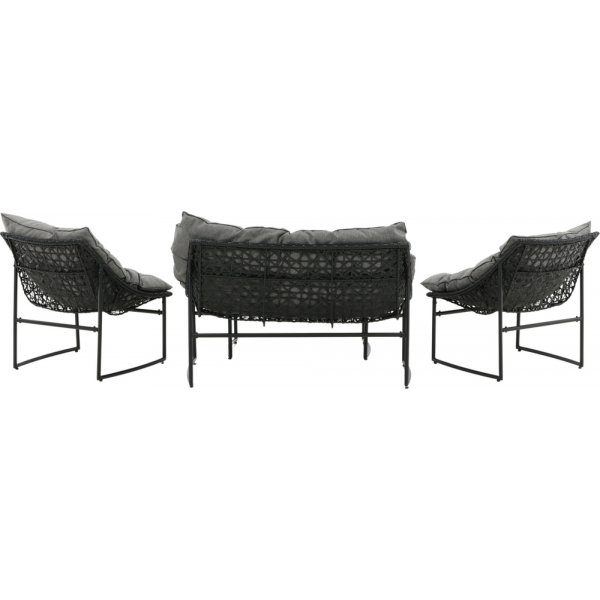 Groupe de canapés Tina - Noir/gris Groupe de canapés Tina - Noir/gris