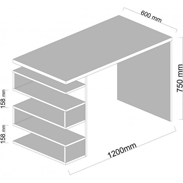 Snake skrivbord 120x60 cm - Vit/valnöt Snake skrivbord 120x60 cm - Vit/valnöt