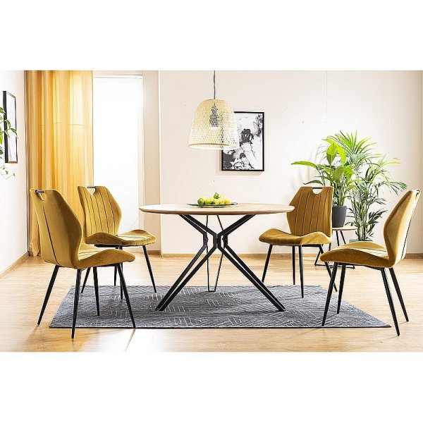 Chaise de salle à manger Bethléem - Velours orange Chaise de salle à manger Bethléem - Velours orange