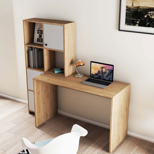 Bureau Silence 156,8 x 51,5 cm, gauche - Chne/blanc