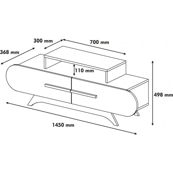 Banc multimédia Rose - Noyer/jaune Banc multimédia Rose - Noyer/jaune