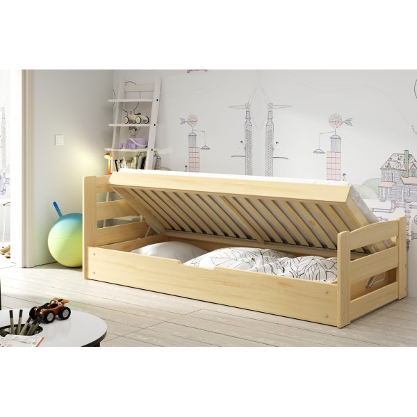 Ernie juniors�ng med f�rvaring 90 x 200 cm - Valfri f�rg