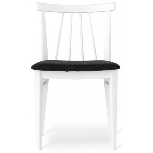 Torkelson Amy matstol med grå ullsits - Vitlackat trä Torkelson Amy matstol med grå ullsits - Vitlackat trä