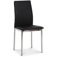 Milestone matstol - Svart (PU) Krom Milestone matstol - Svart (PU) Krom
