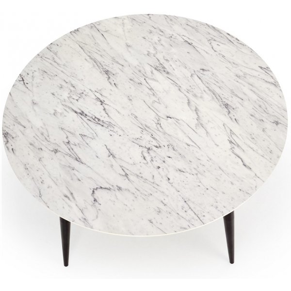 Belagio matbord runt 120 cm - Vit marmor/svart Belagio matbord runt 120 cm - Vit marmor/svart