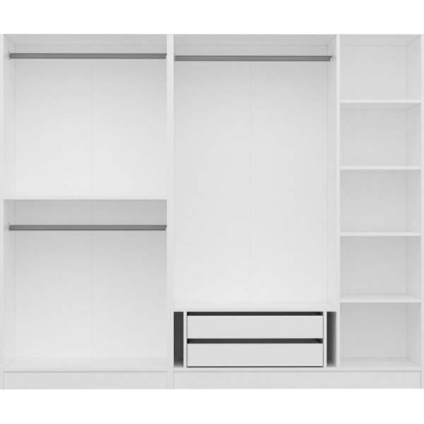 Armoire Cikani 225x52x210 cm - Blanc