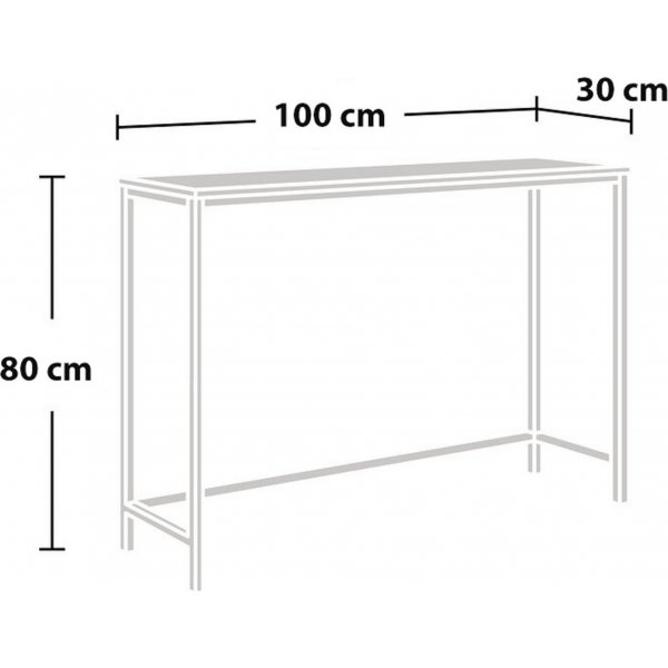 Canvas consoletafel 100 x 30 cm - Grenen/zwart
