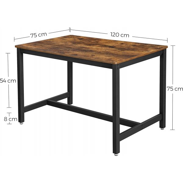 Table  manger Formosa 120 x 75 cm - Marron/noir