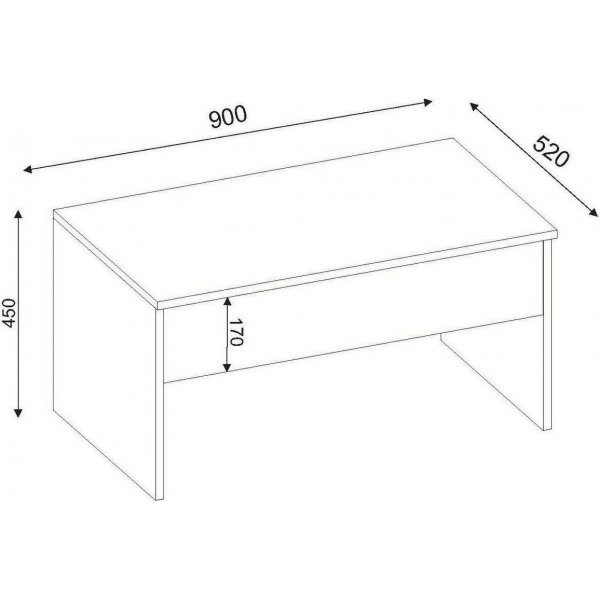 Akilli soffbord 90 x 45 cm - Vit
