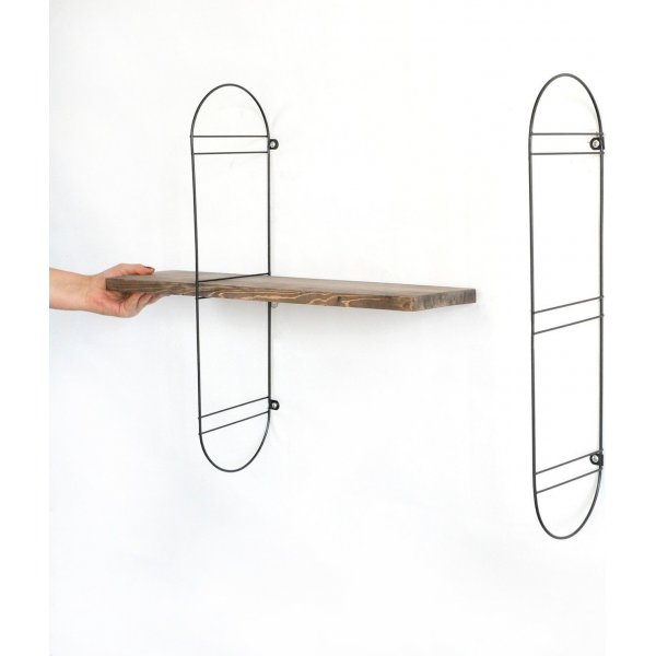 Walter wandplank 41 - Walnoot/zwart Walter wandplank 41 - Walnoot/zwart