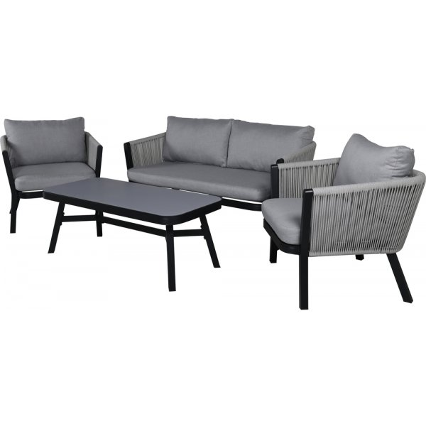 Groupe de canapés Virya - Noir/Gris Groupe de canapés Virya - Noir/Gris