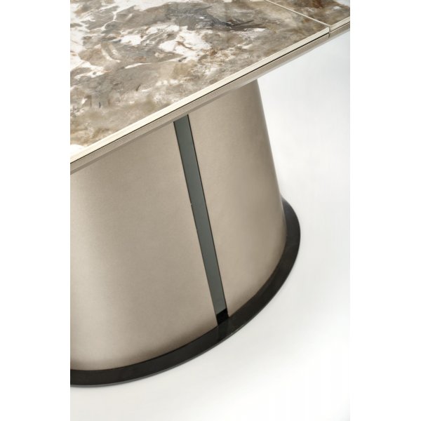 Robinson matbord 160-200 x 90 cm - Beige marmor/cappuccino/svart Robinson matbord 160-200 x 90 cm - Beige marmor/cappuccino/svart
