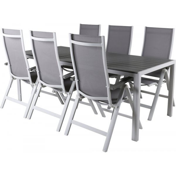 Break utematgrupp med 6 st Albany stolar - Gr/Vit