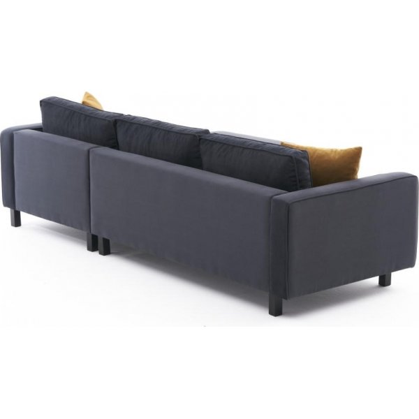 Canap divan droit Kale - Velours anthracite