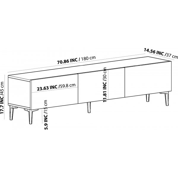 Meuble TV Draw - Blanc/anthracite Meuble TV Draw - Blanc/anthracite