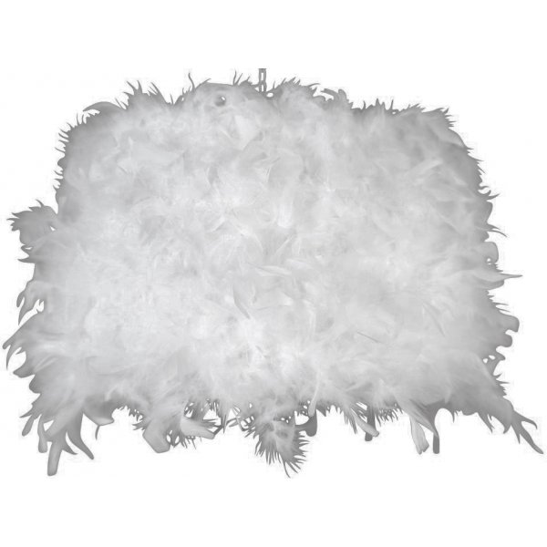 Lampskrm rund 45 cm - Vit (Fjder)