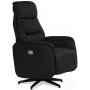 Comfort Saga (el) reclinerftlj med inbyggt fotstd - Svart ecolder